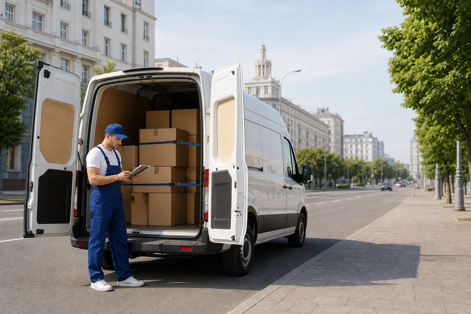 Fleet of trucks ready for dispatch